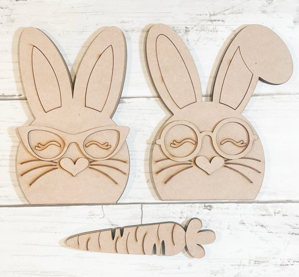 DIY- Rabbit Heads & Carrot Set