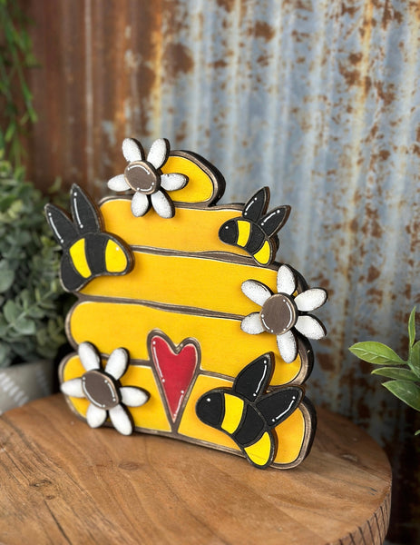 DIY- Beehive & Sunflowers Shelf Sitter