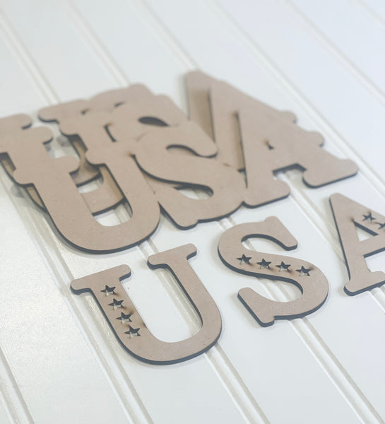 DIY- Chunky USA Letters Shelf Sitter