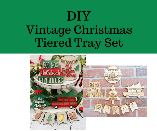 DIY- Vintage Christmas Tiered Tray Set