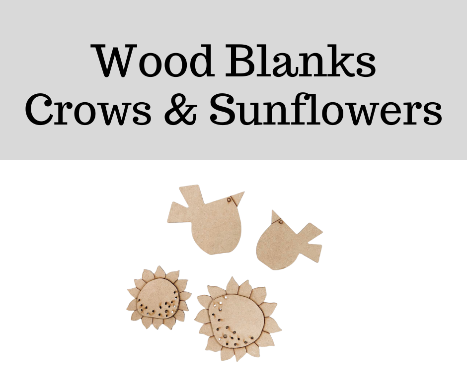 Wood Blanks- Crows & Sunflowers