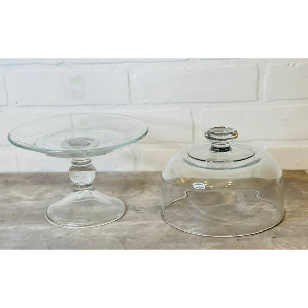 Miniature Glass Cake Dome and Stand