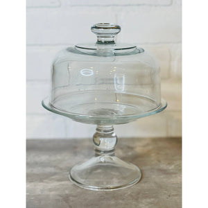 Miniature Glass Cake Dome and Stand